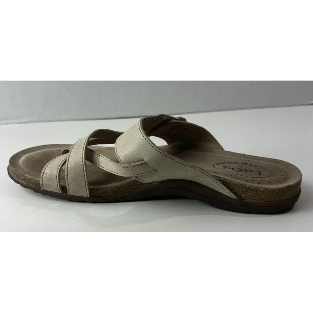 Taos The Perfect Sandals Light Beige Tan Stone Thong Toe Strappy Women's Size 10 - Picture 10 of 14